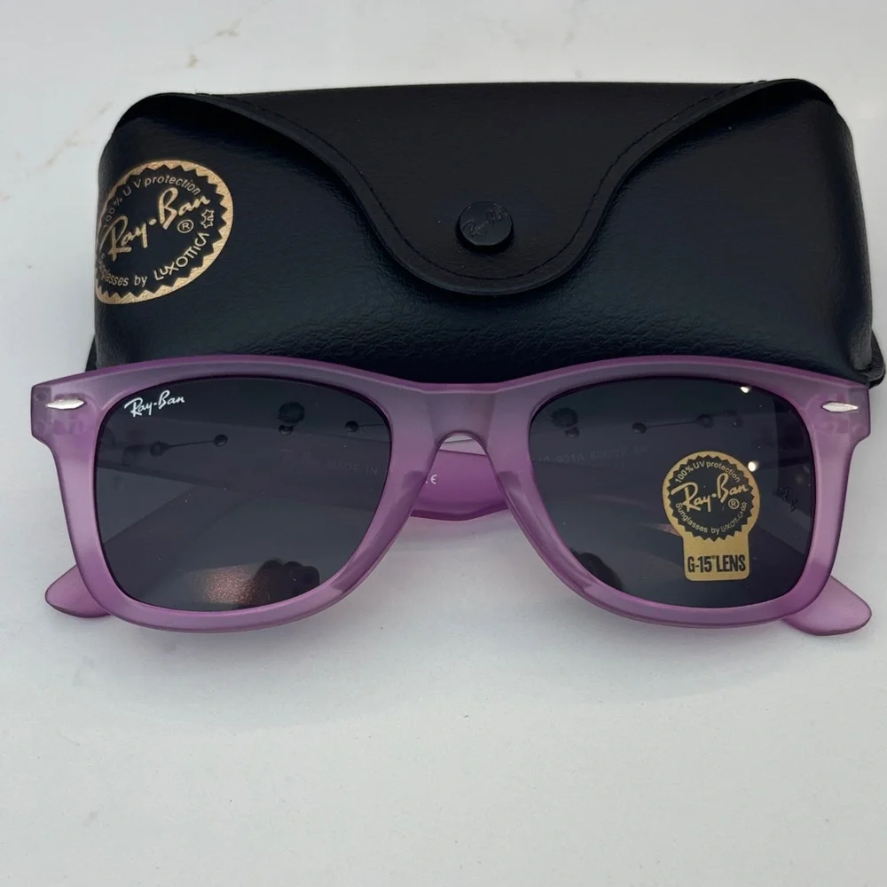 Ray‑Ban Purple Original Wayfarer Sunglasses with Case NWT - Picture 13 of 14